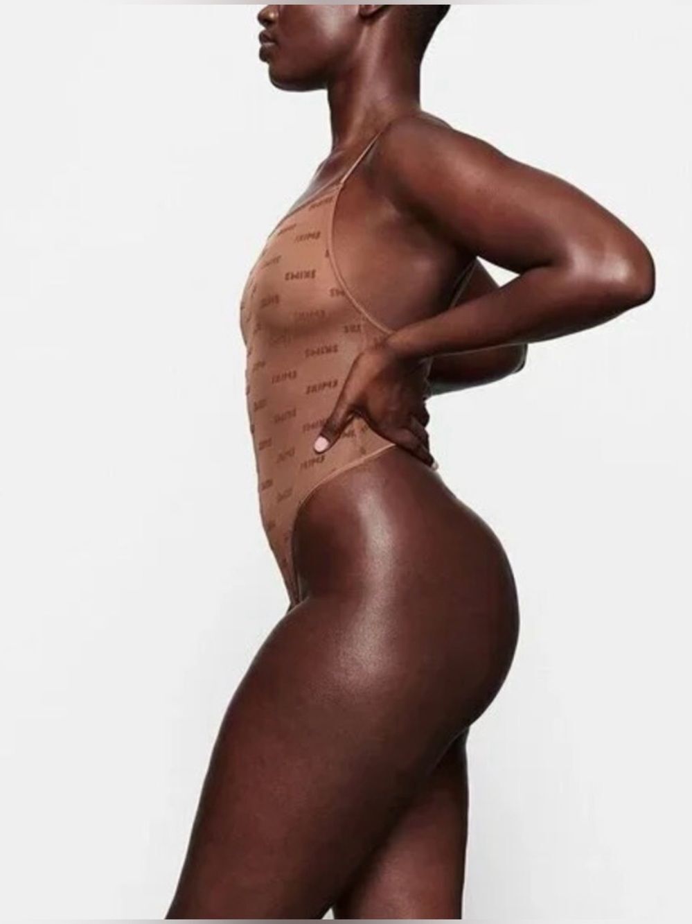 SKIMS After Hours Cami Bodyshuit Sheer Mesh 2X Plus Jasper